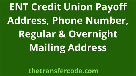 Ent credit union overnight payoff address. Things To Know About Ent credit union overnight payoff address. 